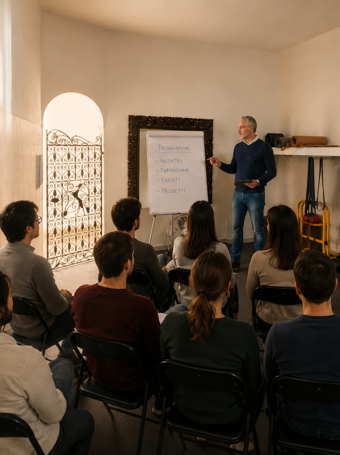 Attività MyRise® — momento di formazione con relatore e partecipanti